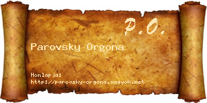 Parovsky Orgona névjegykártya